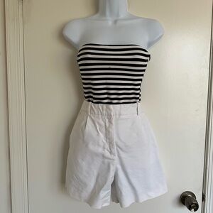 Zara Stripes Tube top & White High-Waist Shorts Set